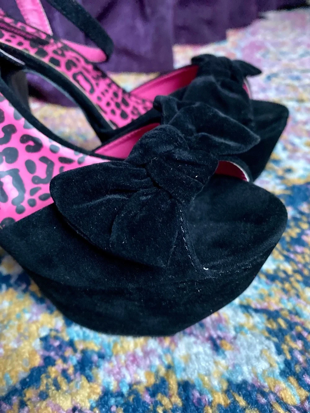 Dollhouse Flaunt Black Peep Toe Platform Pumps Size 8